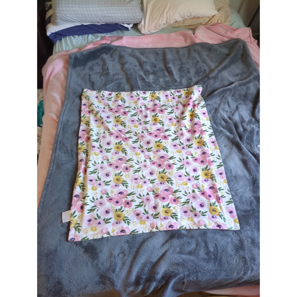 SL Home RN‎ 119741 Floral  Plush Baby Blanket Reversable